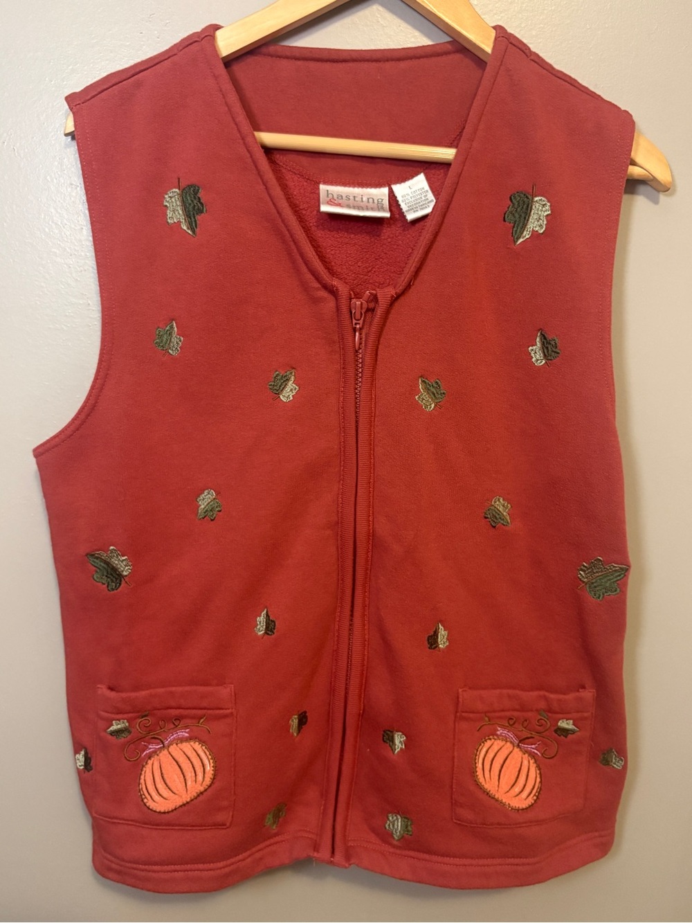 Hasting & Smith Festive Pumpkin Fall Autumn Vest Large